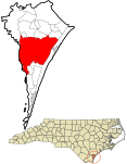 New Hanover County North Carolina incorporated and unincorporated areas Wilmington highlighted